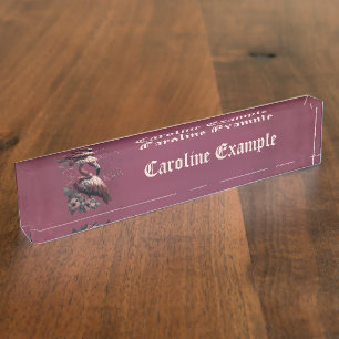 Placa De Nombre La elegancia tropical, el flamingo en el crepúscul