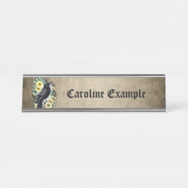 Placa De Nombre La gracia y la elegancia del cuervo.