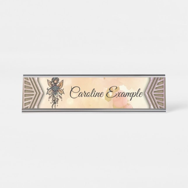 Placa De Nombre La melodía de la naturaleza, la danza del hada flo (Anverso)