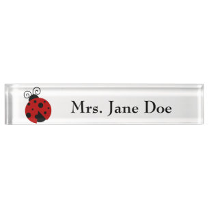 Placa De Nombre La suerte de ser un Personalizado de Ladybug Cute