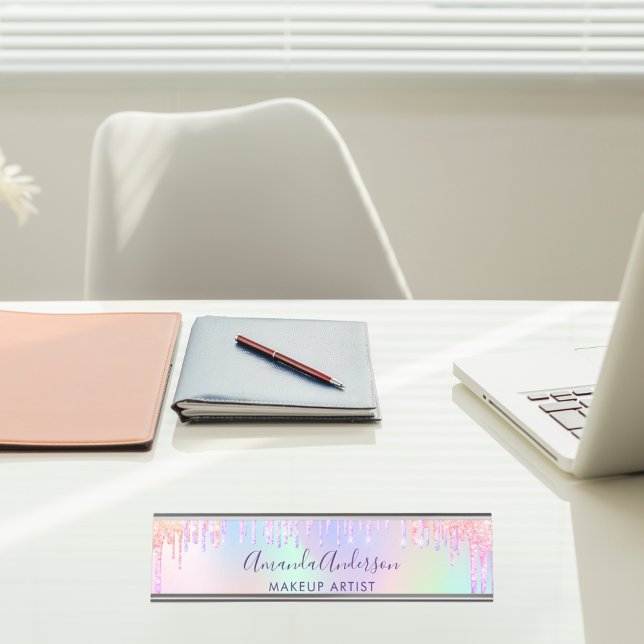 Placa De Nombre Ladrillos rosados holográficos (Subido por el creador)