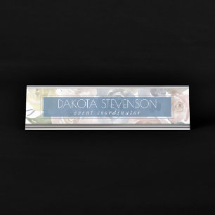 Placa De Nombre Lago Misty Agradable Personalizado floral suave