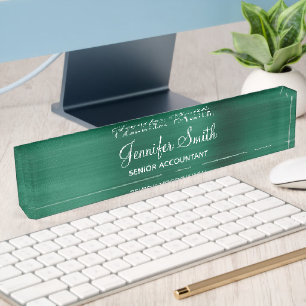 Placa De Nombre Lámina de caza falsa verde con cargo