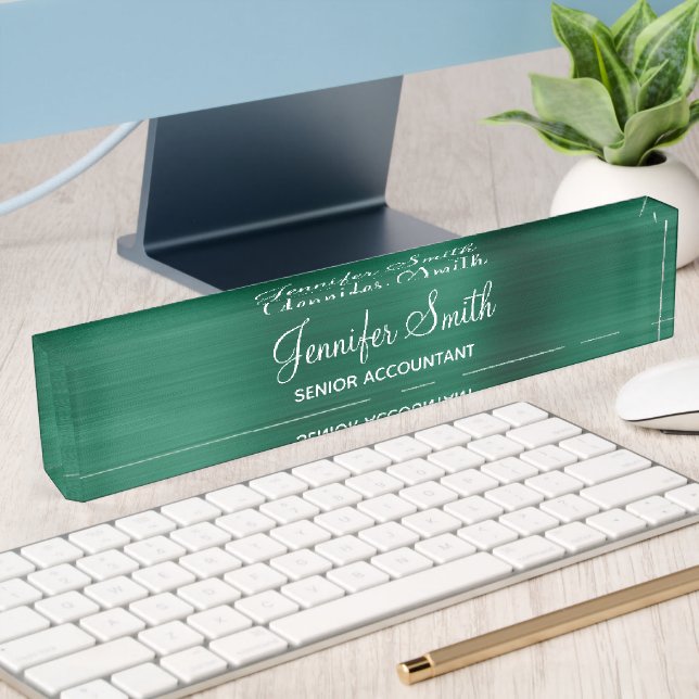 Placa De Nombre Lámina de caza falsa verde con cargo