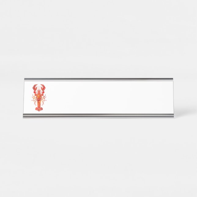 Placa De Nombre Langosta poligonal roja (Anverso)