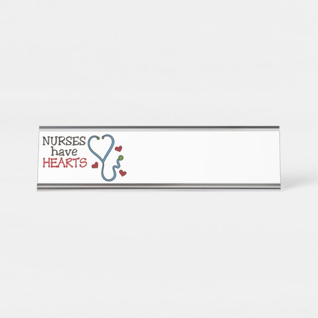 Placa De Nombre Las enfermeras tienen corazón (Anverso)