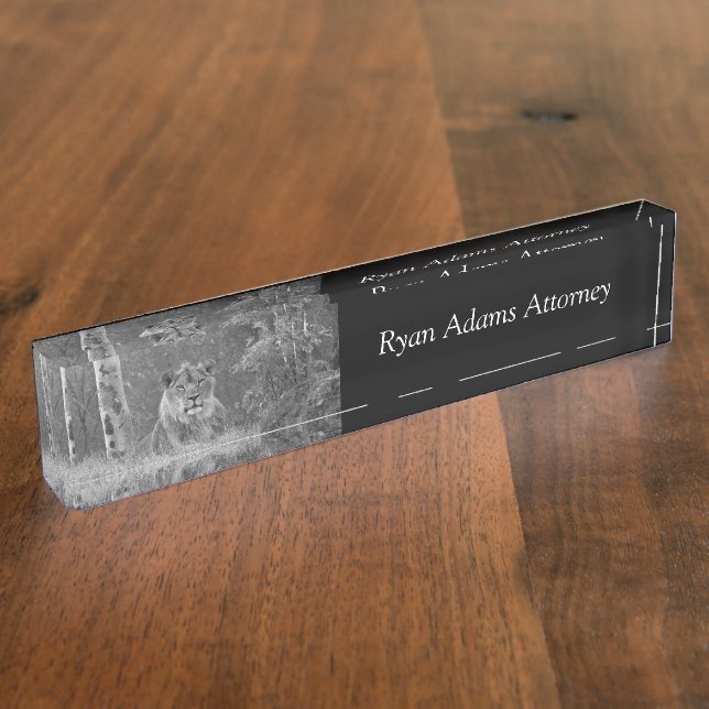 Placa De Nombre Las esperas del león (Lateral)