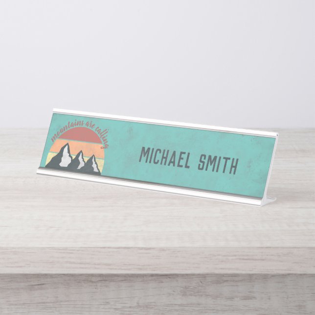 Placa De Nombre Las montañas de los pasteles antiguos llaman monog (Anverso)