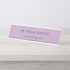 Placa De Nombre Lavanda Azul Personalizado Nombre Toque Elegante