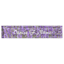 Placa De Nombre Lavanda morada florece floral personalizada