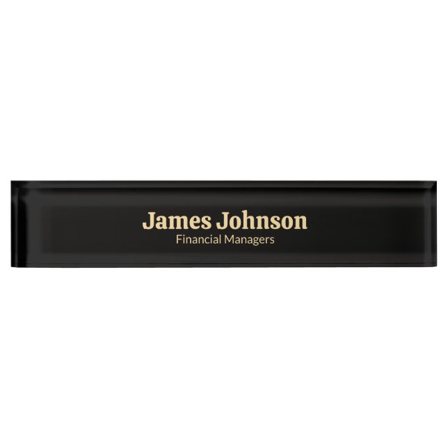 Placa De Nombre Lavender Black Retro Bold Serif Desk Name Plate (Anverso)
