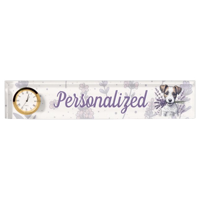 Placa De Nombre Lavender Terrier Love (Anverso)