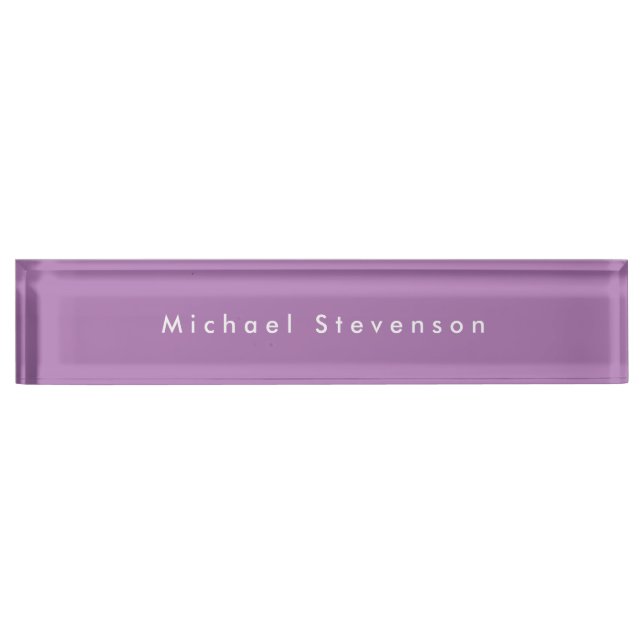 Placa De Nombre Lavender Trendy Profesional (Anverso)