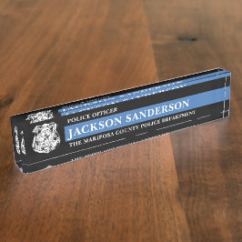 Placa De Nombre Law Enforcement Thin Blue Line Police Department