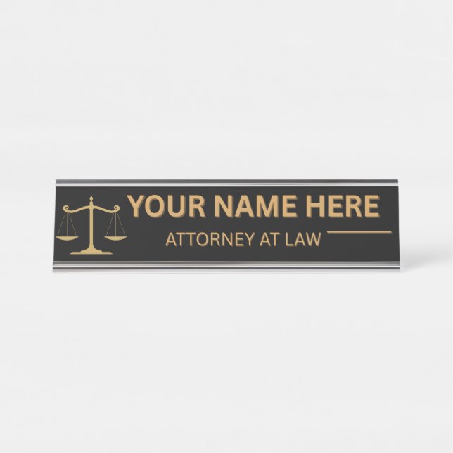 Placa De Nombre Lawyers Gift Desk Name Plate (Anverso)