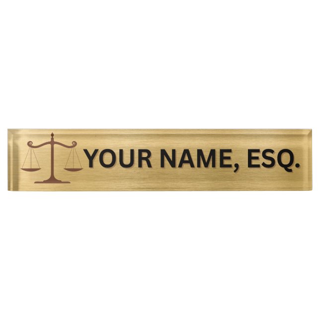 Placa De Nombre Lawyers Gift Desk Name Plate (Anverso)