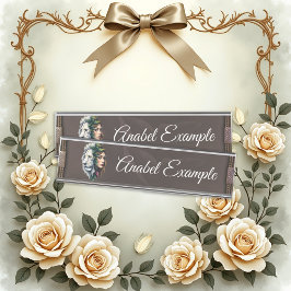 Placa De Nombre León blanco y mujer