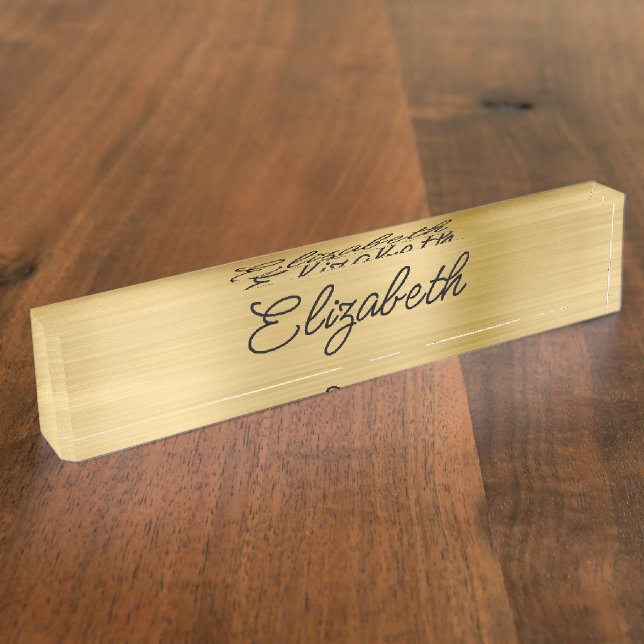 Placa De Nombre Letra mayúscula monolinea estilística de papel de  (Lateral)