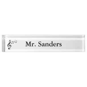 Placa De Nombre "Letrero personalizado de las notas de la música"