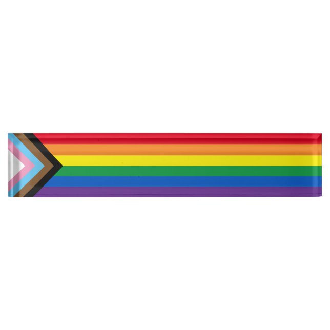 Placa De Nombre Lgbtq arinbow diversidad inclusiva bandera del org (Anverso)