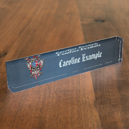 Placa De Nombre Libertad salvaje, cráneo americano con bates de bé