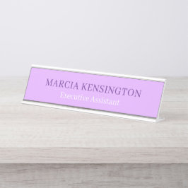 Placa De Nombre Lila Lavanda Ligero Moderno Profesional