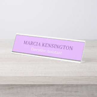 Placa De Nombre Lila Lavanda Ligero Moderno Profesional
