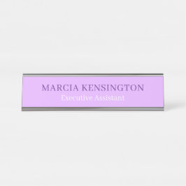 Placa De Nombre Lila Lavanda Ligero Moderno Profesional