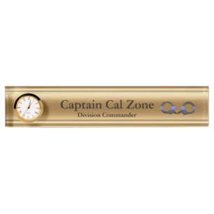 Placa De Nombre Línea Azul delgada - 24 Karat Gold Look