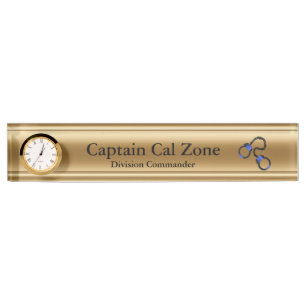 Placa De Nombre Línea Azul delgada - 24 Karat Gold Look