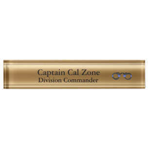 Placa De Nombre Línea Azul delgada - 24 Karat Gold Look