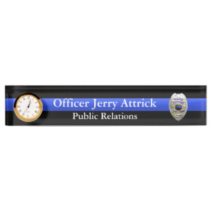 Placa De Nombre Línea Azul delgada - Insignia de policía de Super