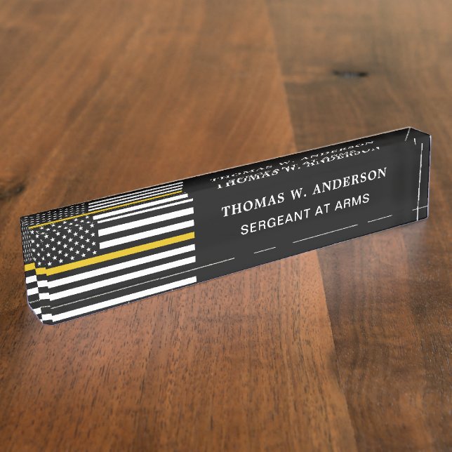 Placa De Nombre Línea de oro delgada personalizada de Dispatcher (Lateral)