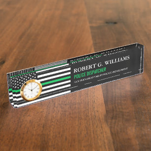Placa De Nombre Línea verde delgada  Patrulla fronteriza  Ranger 
