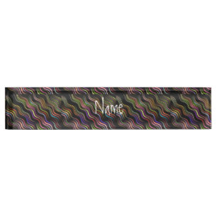 Placa De Nombre Líneas de onda abstracta de Guay Thunder_Cove