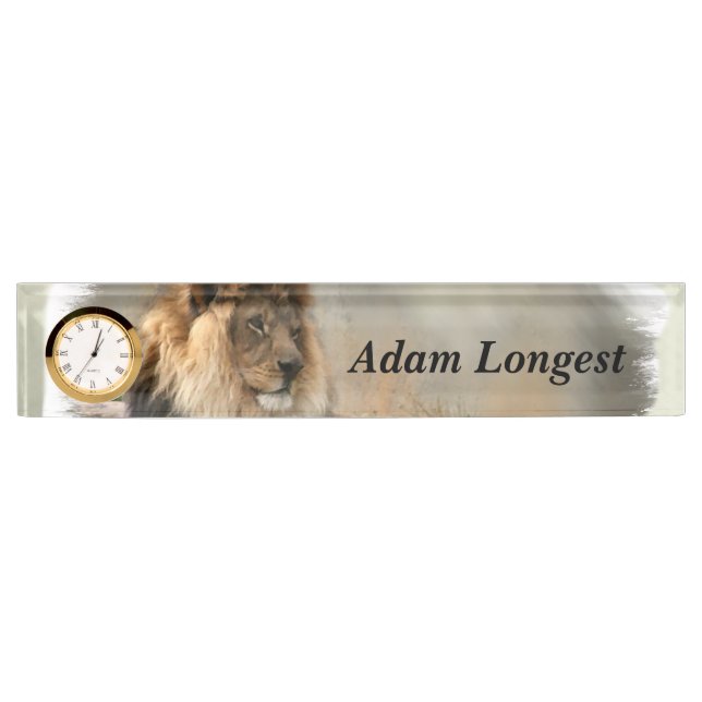 Placa De Nombre Lion Lovers Art (Anverso)