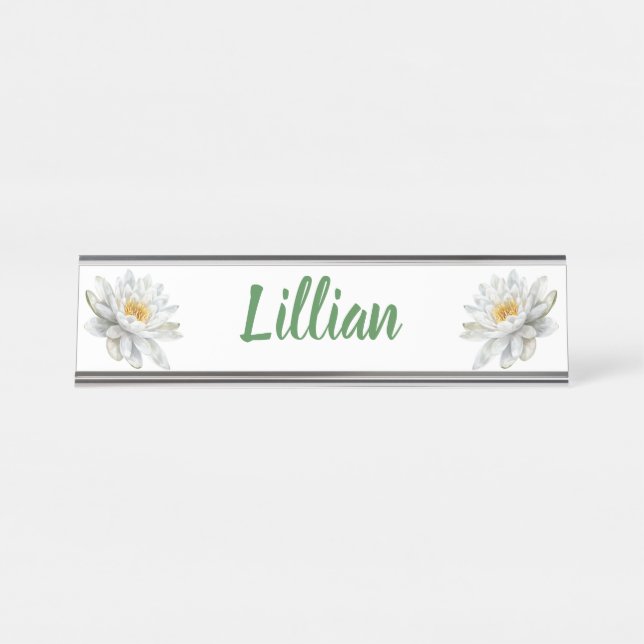 Placa De Nombre Lirio de agua floral (Anverso)