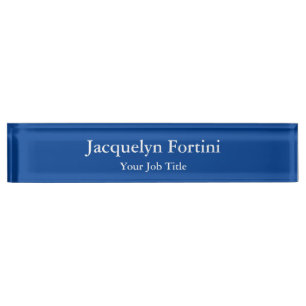 Placa De Nombre Llanura Azul Profunda Elegante Minimalista moderno