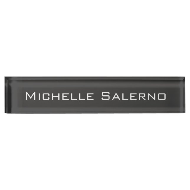 Placa De Nombre Llanura creativa gris moderno profesional (Anverso)