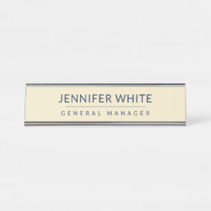 Placa De Nombre Llanura moderna minimalista y elegante
