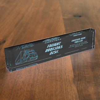 Placa De Nombre Logo azul de Road Haulage Semi-Truck