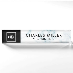 Placa De Nombre Logo de Marble Modern Profesional
