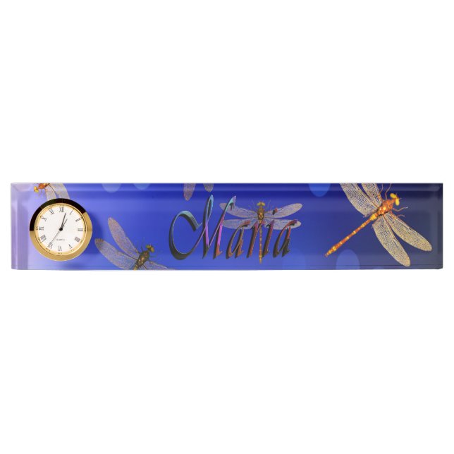 Placa De Nombre Logo De Maria Name Con Flores. (Anverso)