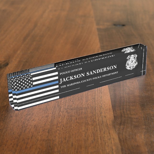 Placa De Nombre Logo del Departamento de Policía (Lateral)