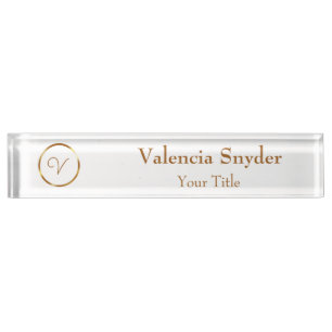 Placa De Nombre Logo del personalizado del círculo de oro gradient