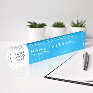 Placa De Nombre Logo del personalizado Sky Blue Bright Moderno