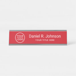 Placa De Nombre logo Personalizado simple rojo