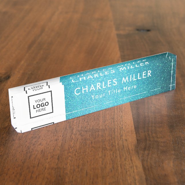 Placa De Nombre Logo profesional Desk Nameplate (Lateral)