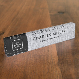 Placa De Nombre Logo profesional Desk Nameplate