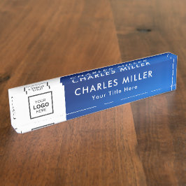Placa De Nombre Logo profesional Desk Nameplate